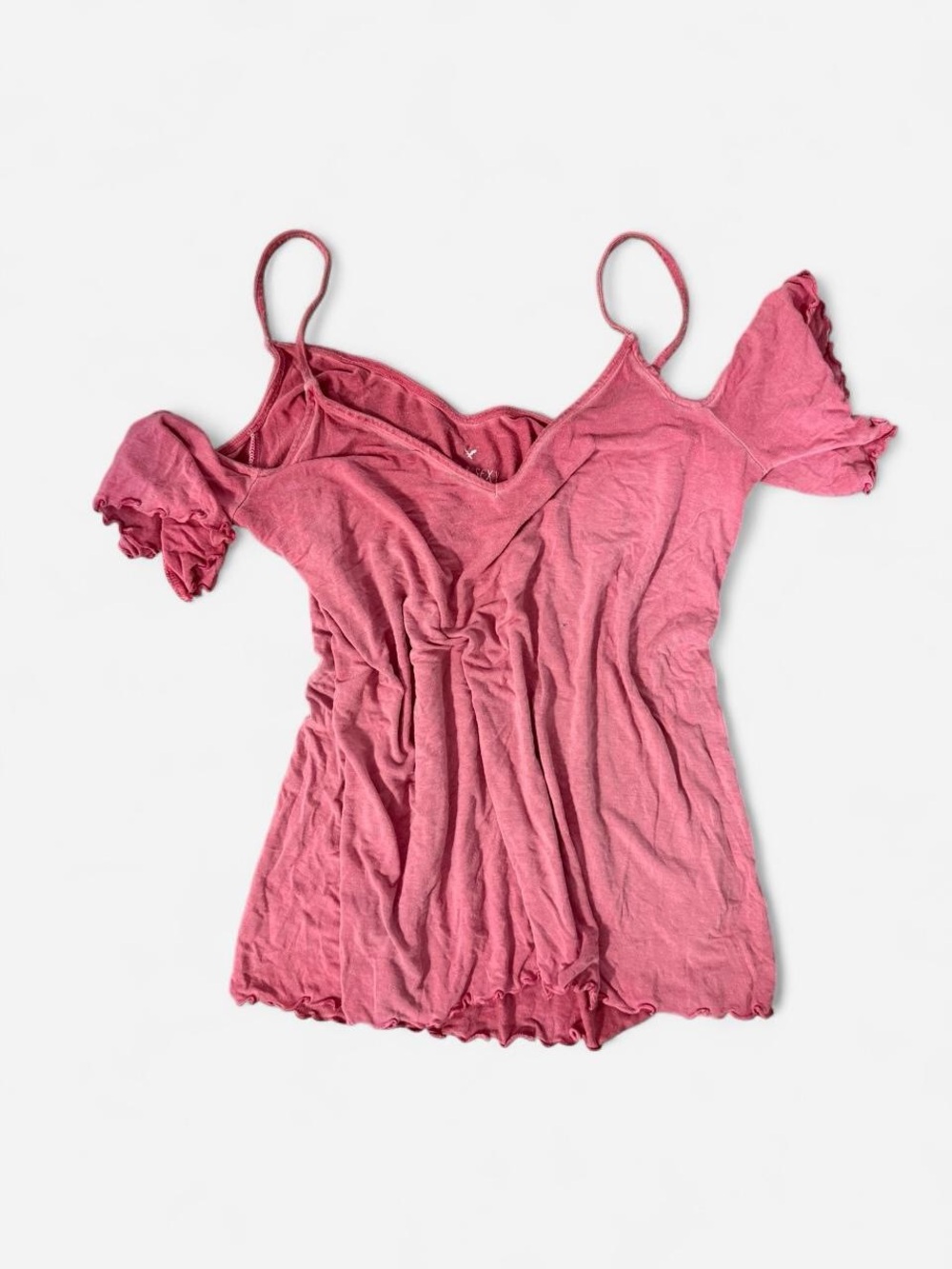 American Eagle Outfitters Rose Pink Cold-Shoulder V-Neck Cami Top